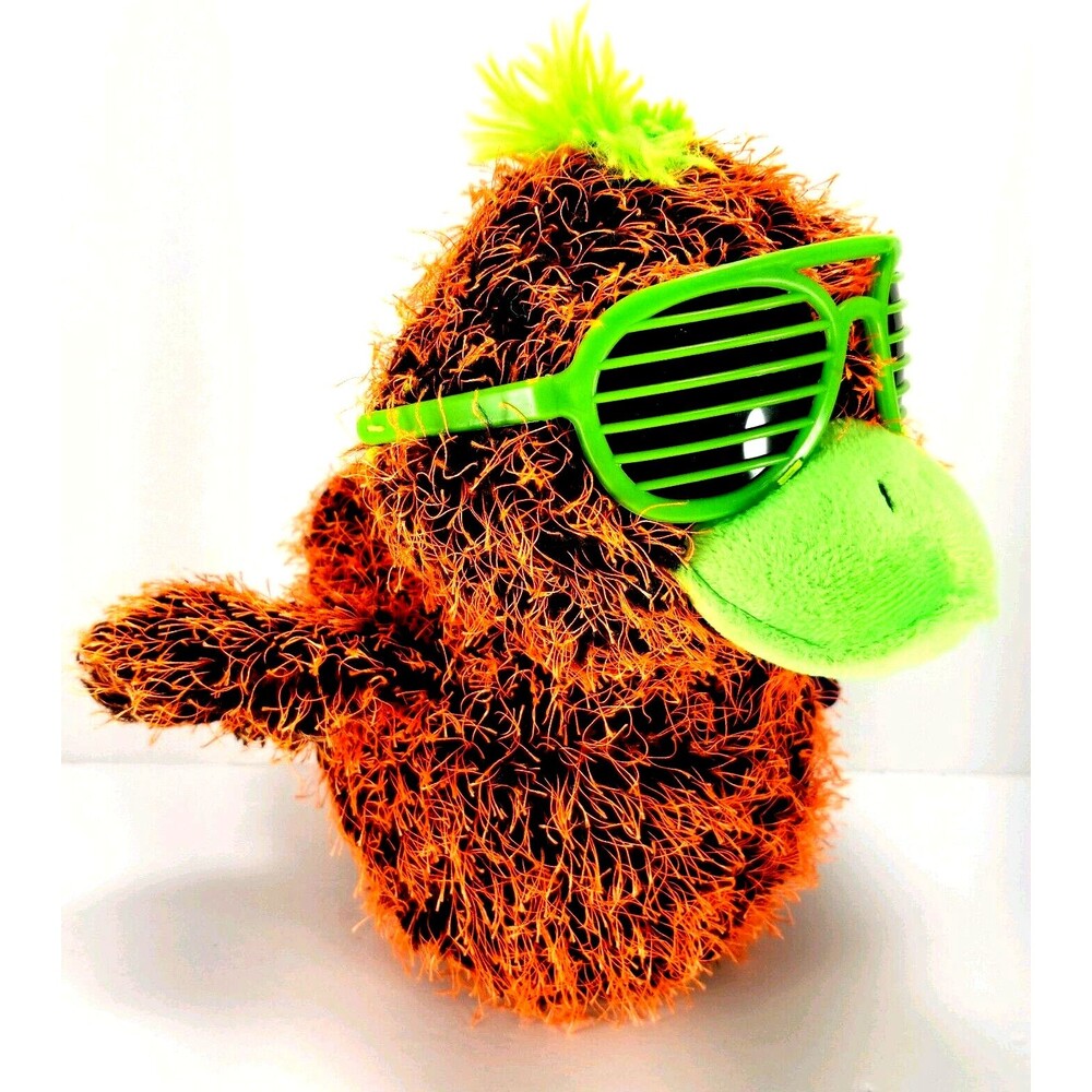 Orange Black Duck Plush Stuffed Animal Sun Glasses Hollywood Kellytoy 10"